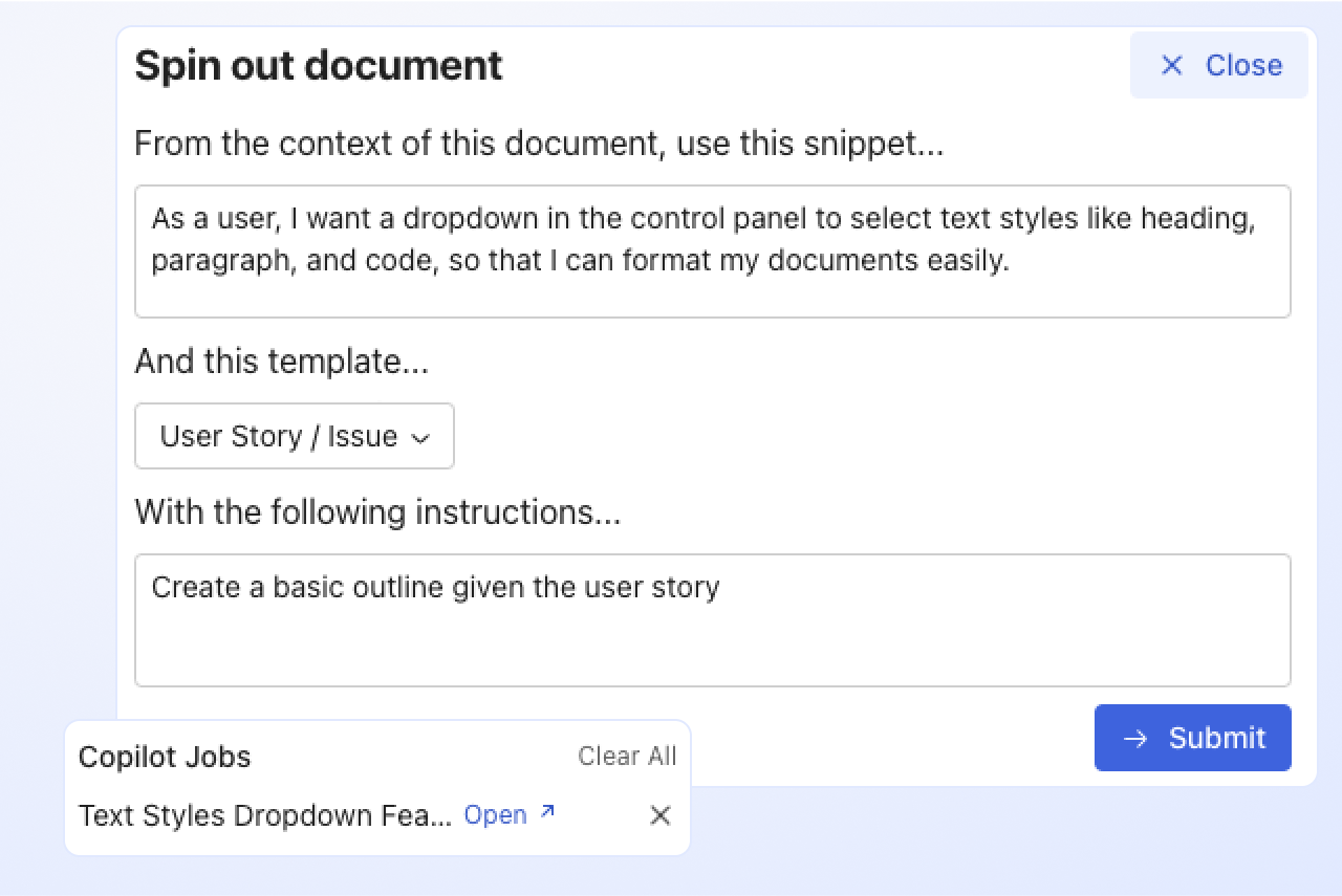 Create new documents in seconds